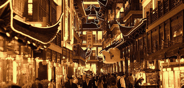 City God Temple (Chénghuángmiào) area at night, Ray_from_LA