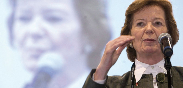 Mary Robinson, former President of Ireland (1990-1997) and former UN High Commissioner for Human Rights (1997-2002), talks at AIDS 2008, the 12th International AIDS conference in Mexico