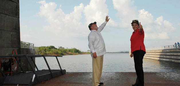 Brazilian president Dilma Rousseff and her predecessor, Lula da Silva, during a visit to the massive Tucuruí Dam on the Tocantins River, a major tributary ofthe Amazon, November 2010.