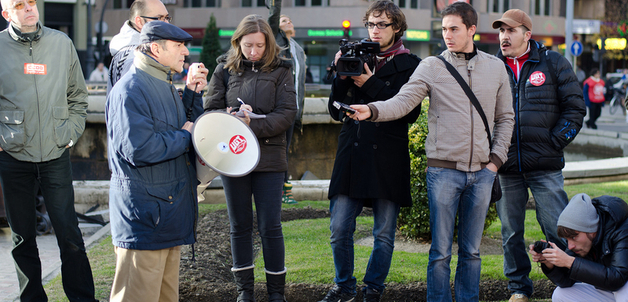 Raul Villaron / Press conference general strike in Leon, Spain (2012)