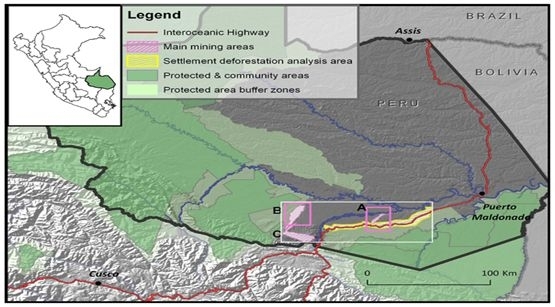 Figure 1. Small-scale mining in Madre de Dios