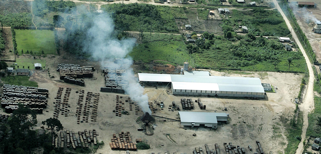 Sawmills lined up along Brazil’s BR 163 national highway, to integrate the world’s biggest rainforest into the national economy